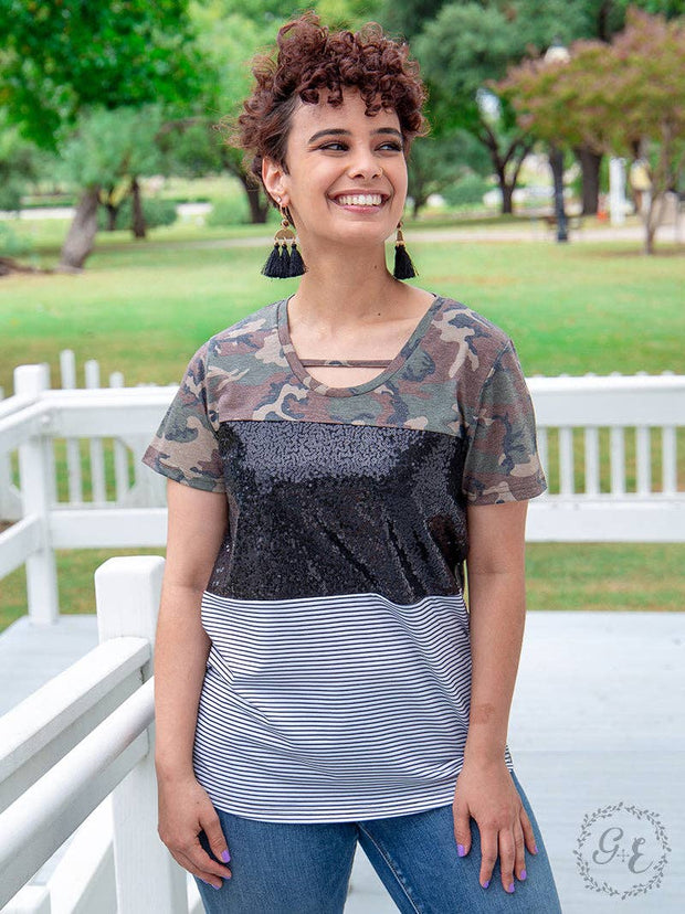 Camo & Black Sequin