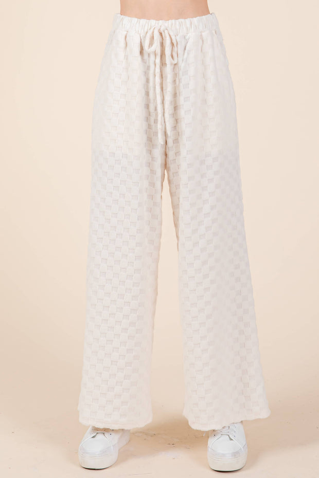 TL1772 CHECKER V-NECK TUNIC : Taupe / Solid / S