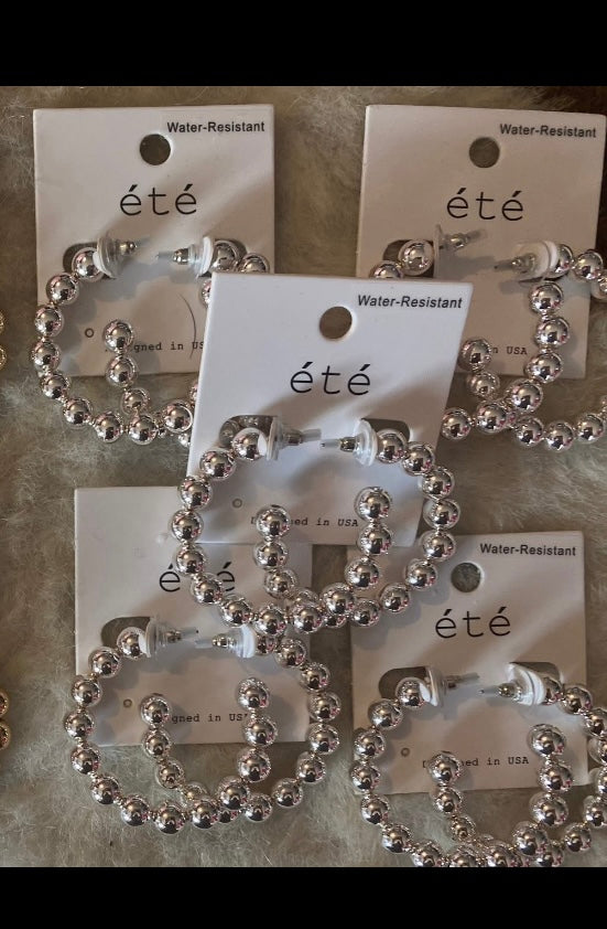 Water Silver Hoops