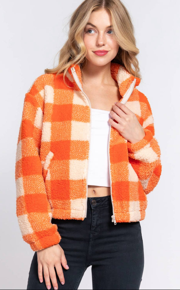 Orange Plaid Jacket