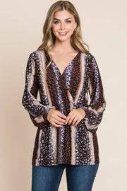 TL1786 LONG SLEEVE WRAP TUNIC: XL