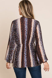 TL1786 LONG SLEEVE WRAP TUNIC: M