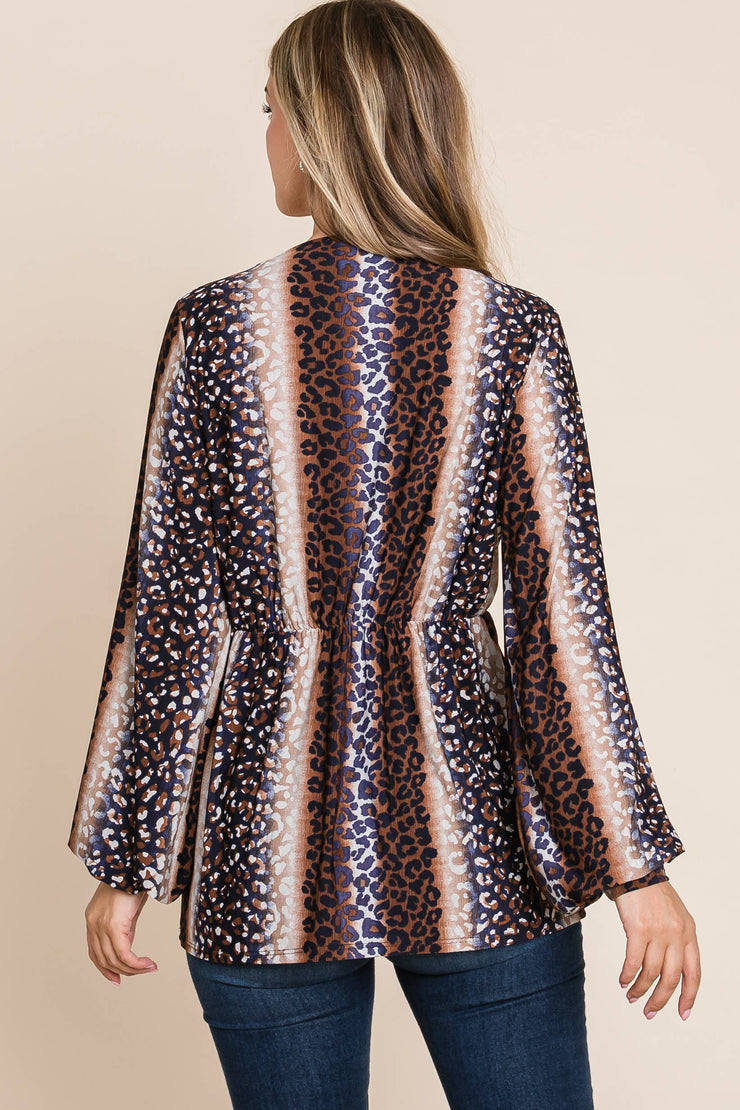 TL1786 LONG SLEEVE WRAP TUNIC: S