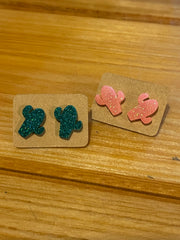 Glitter Catcus Studs