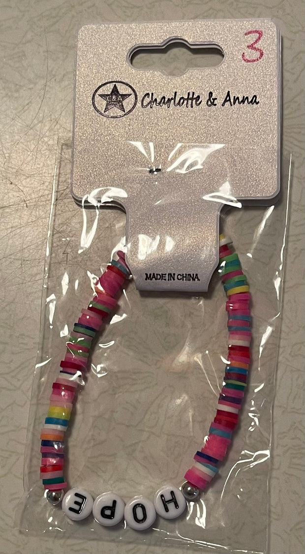 HOPE Multicolored beaded bracelet