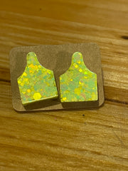 Glitter Cow Tag Studs