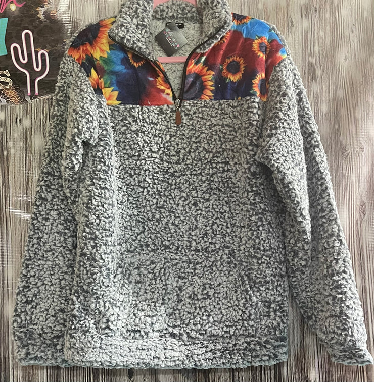 Aisha Sunflower Sherpa Hoodie