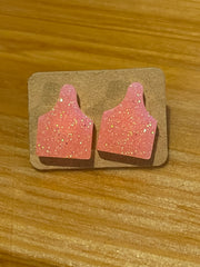 Glitter Cow Tag Studs