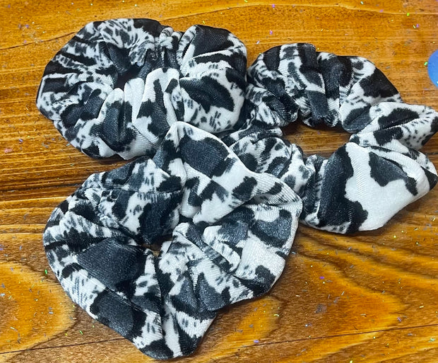 Snow Leopard velvet Scrunchies