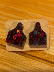 Glitter Cow Tag Studs