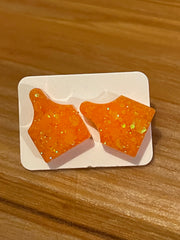 Glitter Cow Tag Studs