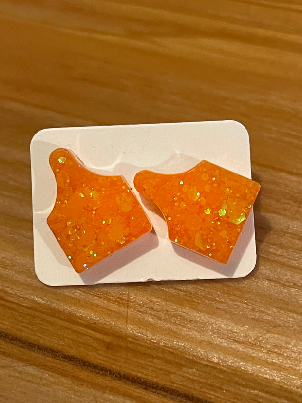 Glitter Cow Tag Studs