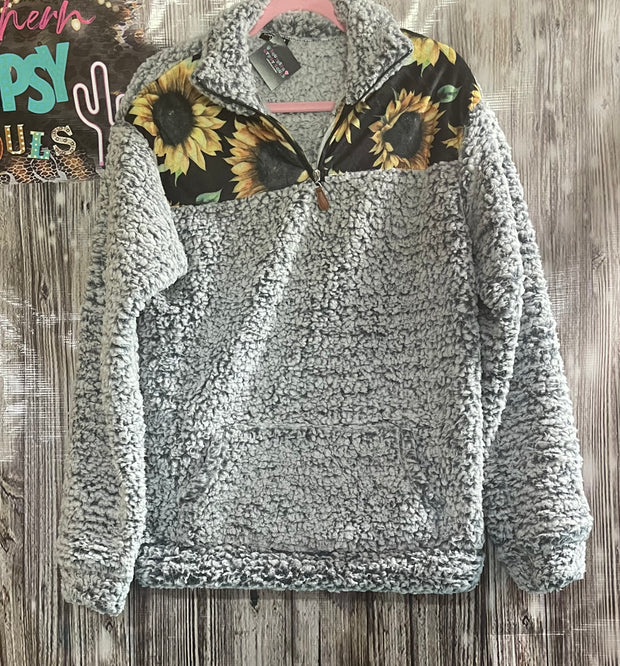 Aisha Sunflower Sherpa Hoodie